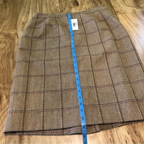 NWT Vintage Kasper Petite Womens Wool Plaid Skirt Lined Pencil Slit Size 10P - Picture 7 of 7